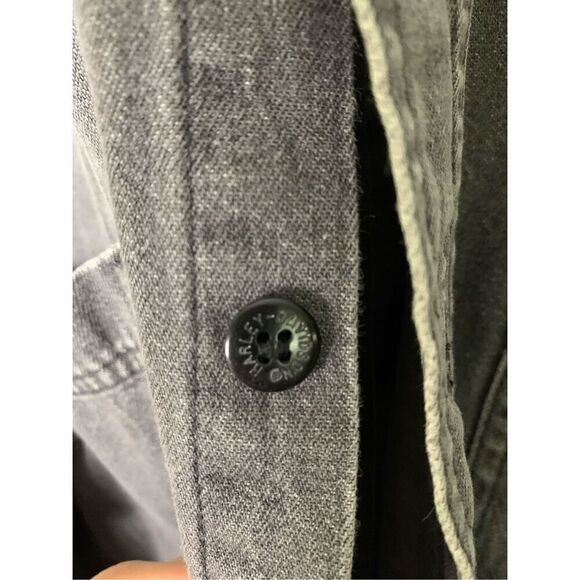 Harley Davidson 100% cotton denim button front shirt jacket gray men's size XL - Picture 6 of 6